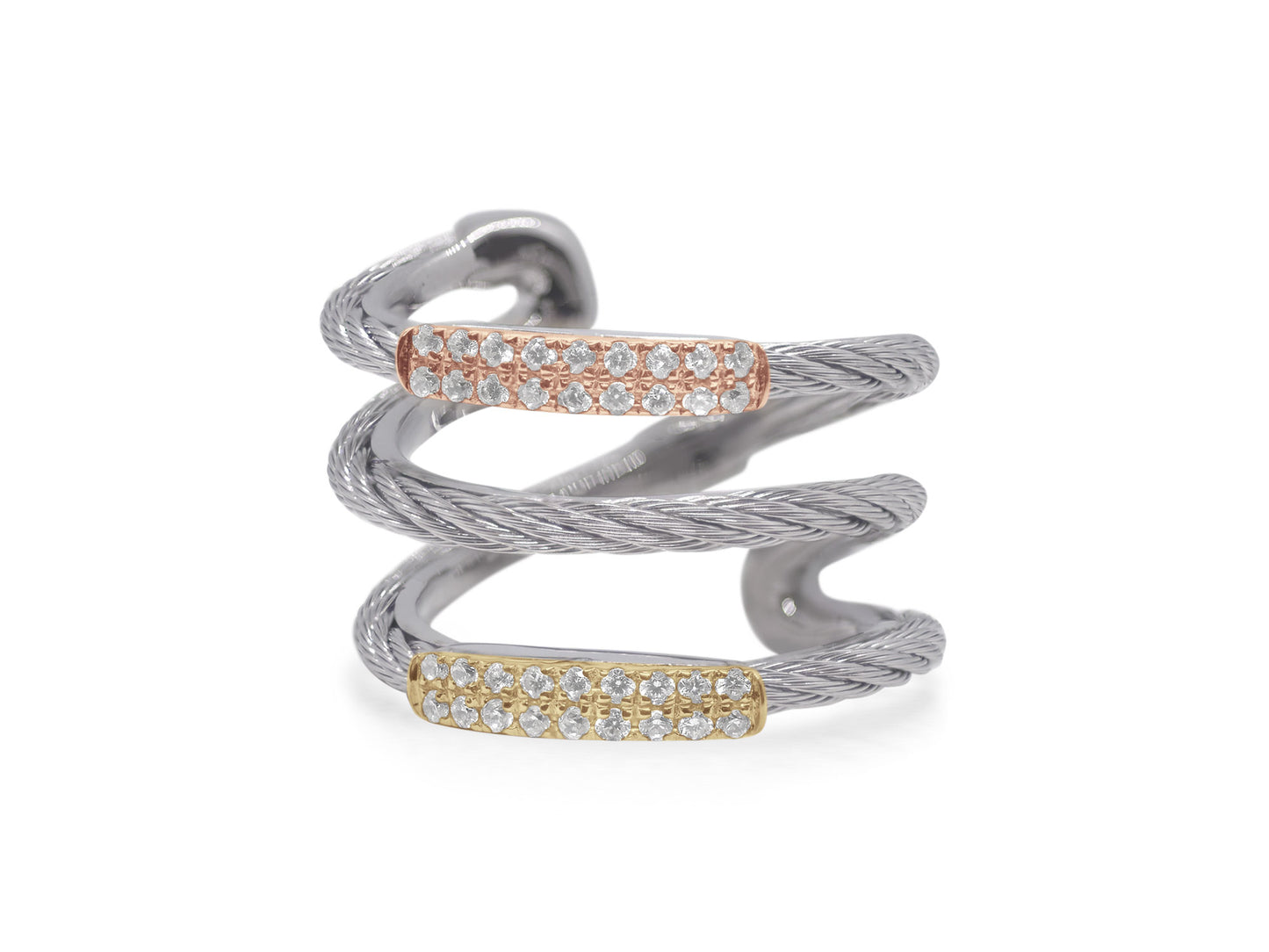 Alor Grey Cable Channel Bar Ring