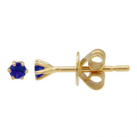 14k Yellow Gold Sapphire 6 Prongs Stud Earrings