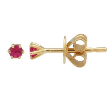 14k Yellow Gold Ruby 6 Prongs Stud Earrings