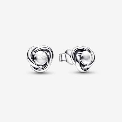 April Birthstone Eternity Circle Pandora Stud Earrings