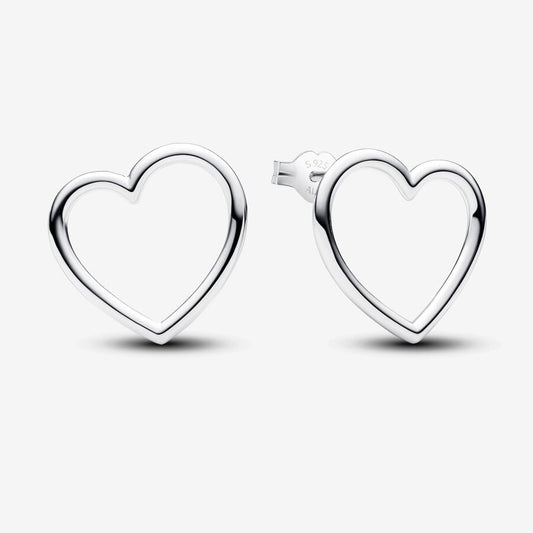 Front-facing Heart Stud Pandora Earrings