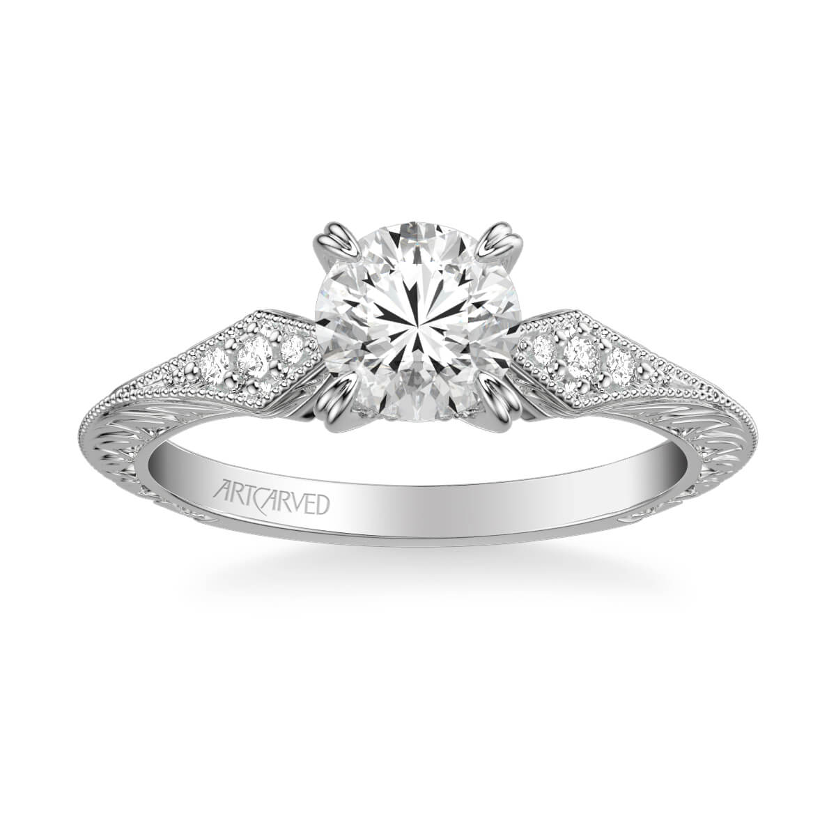 Angel Vintage Side Stone Diamond Engagement Ring – yankojewelers