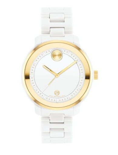 Movado BOLD Verso White Ceramic Bracelet Watch