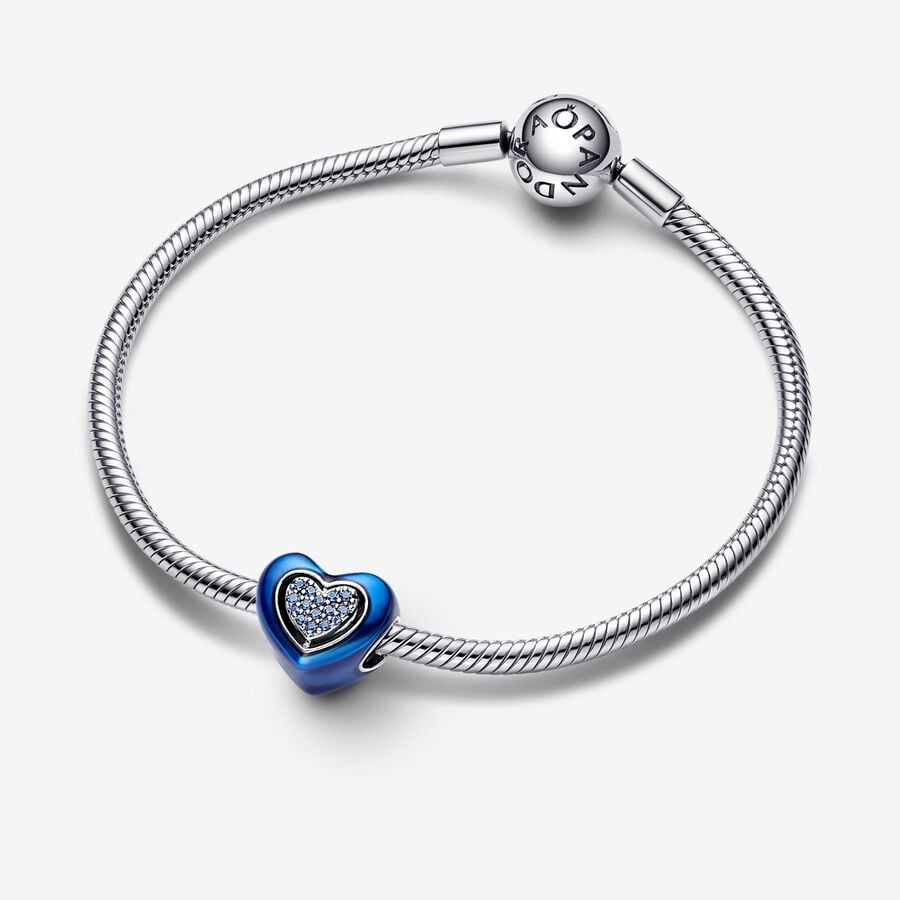 Blue Spinnable Heart Pandora Charm