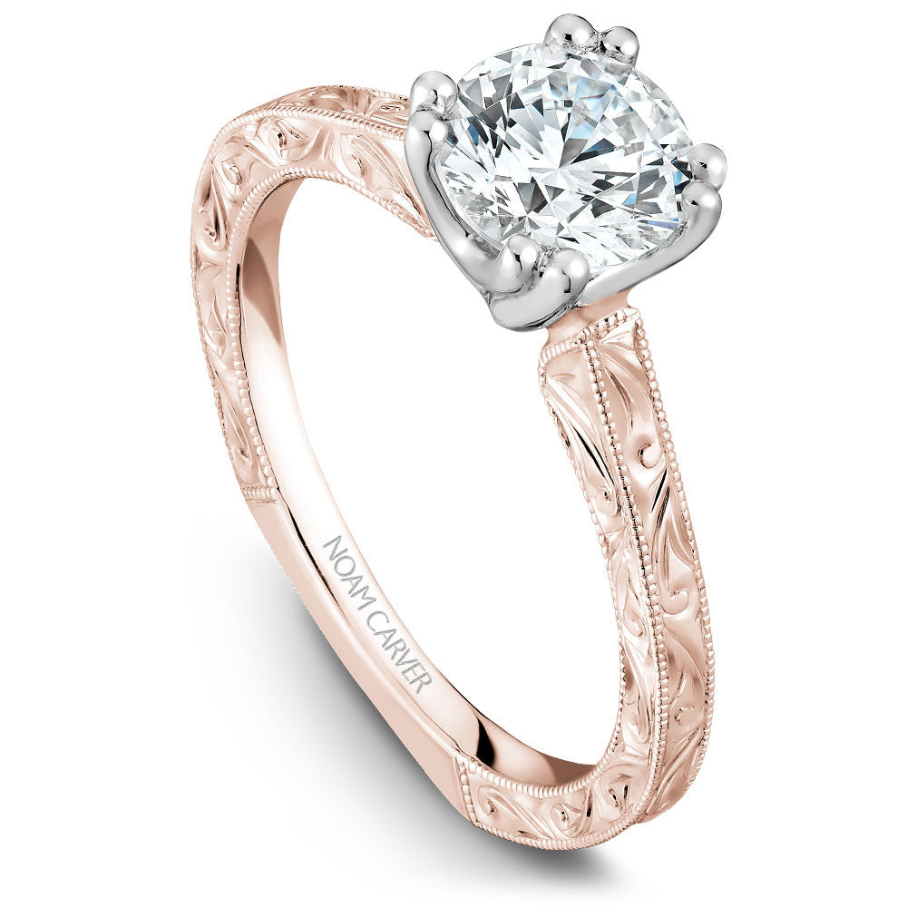 Noam Carver Hand Engraved Solitaire Engagement Ring B001-02EA