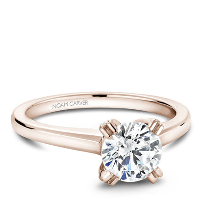 Noam Carver Solitaire with Diamond Detail Engagement Ring B002-02A