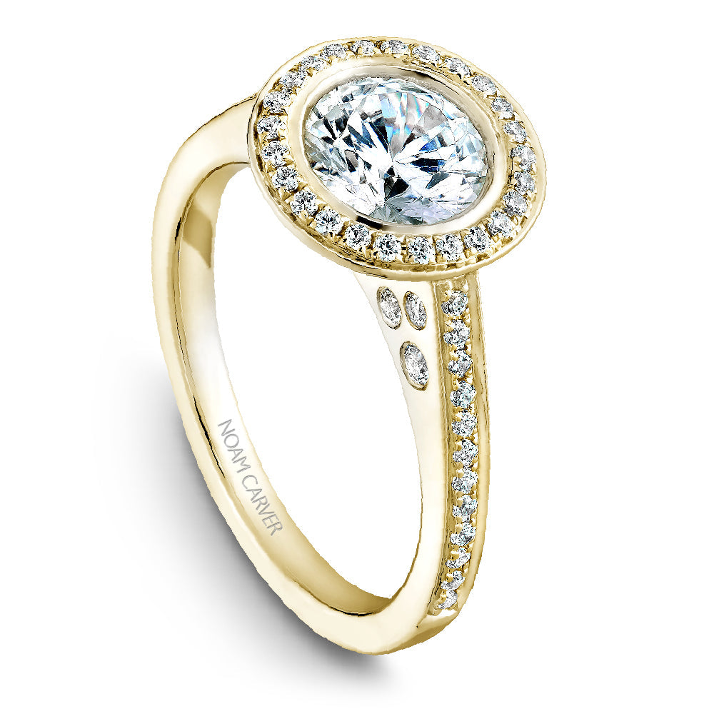 Noam Carver Micro Pav�� Diamond Halo Engagement Ring B016-01A