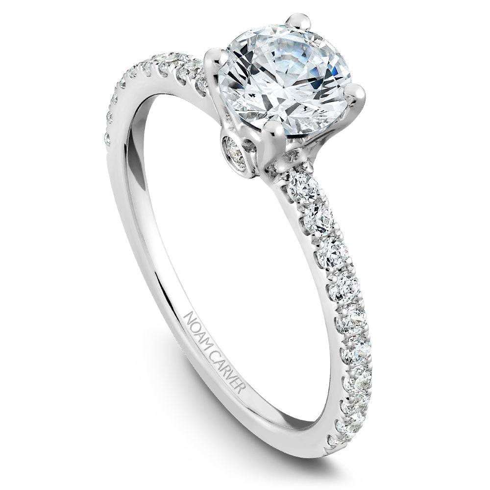 Noam Carver Diamond Engagement Ring with Diamond Detail Accent B022-01A