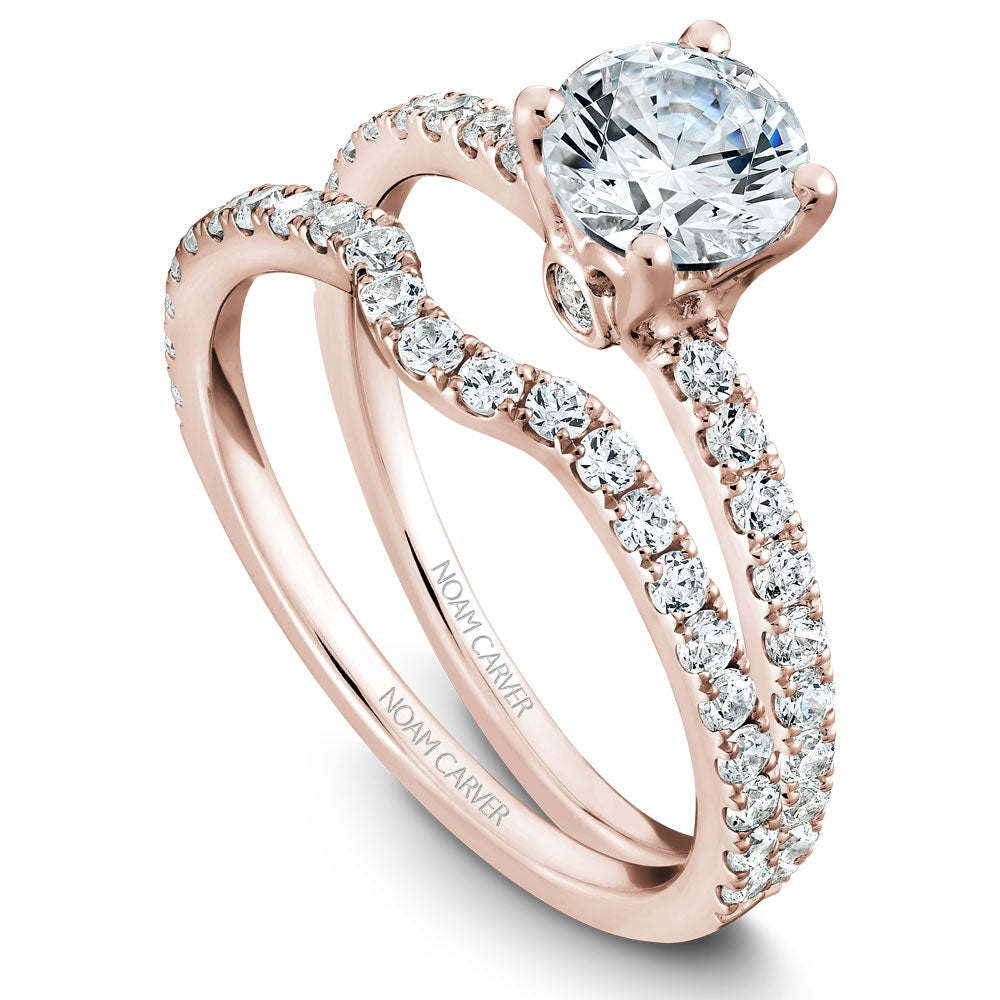 Noam Carver Diamond Engagement Ring with Diamond Detail Accent B022-01A