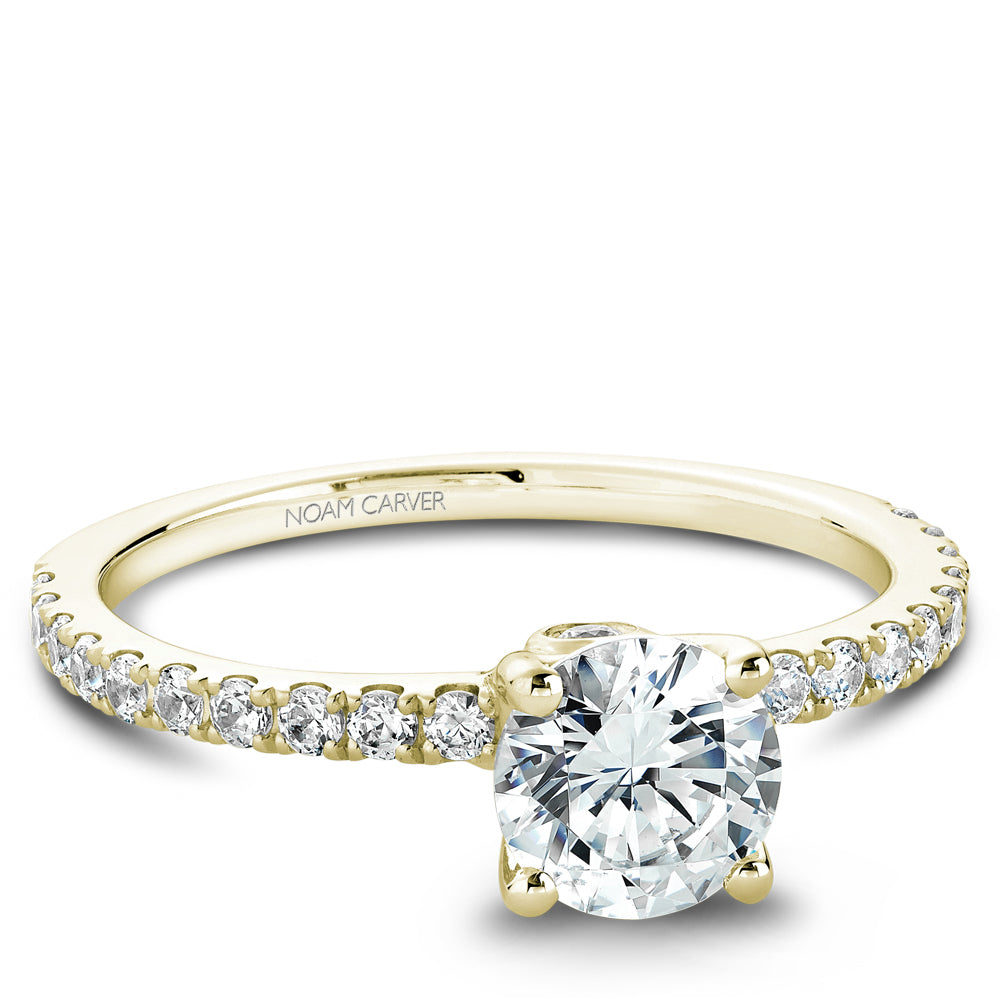 Noam Carver Diamond Engagement Ring with Diamond Detail Accent B022-01A