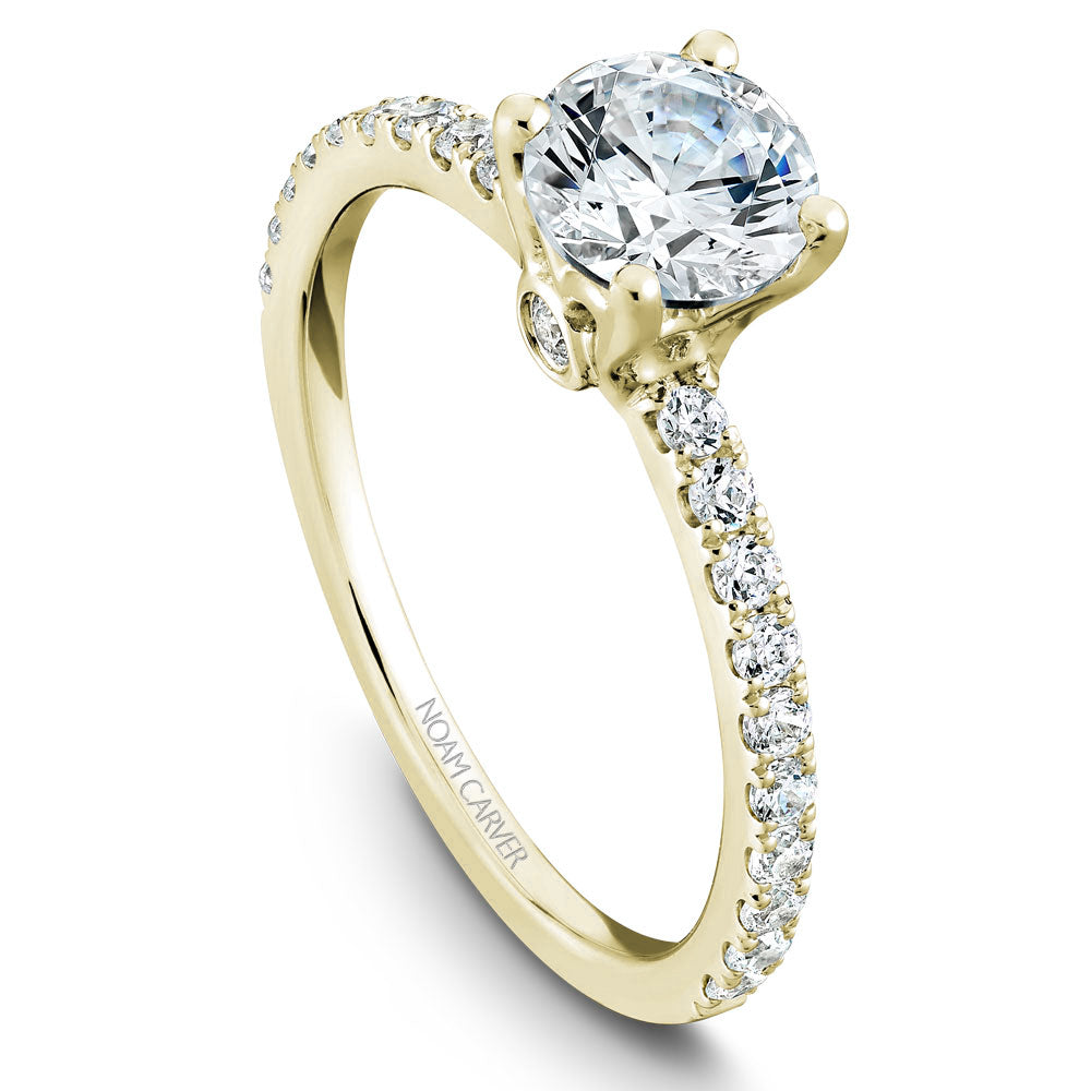 Noam Carver Diamond Engagement Ring with Diamond Detail Accent B022-01A