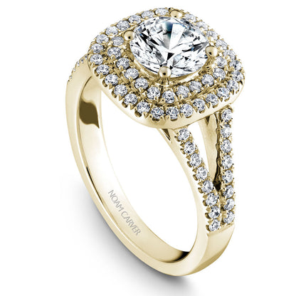 Noam Carver Split Shank Double Halo Diamond Engagement Ring B035-01A