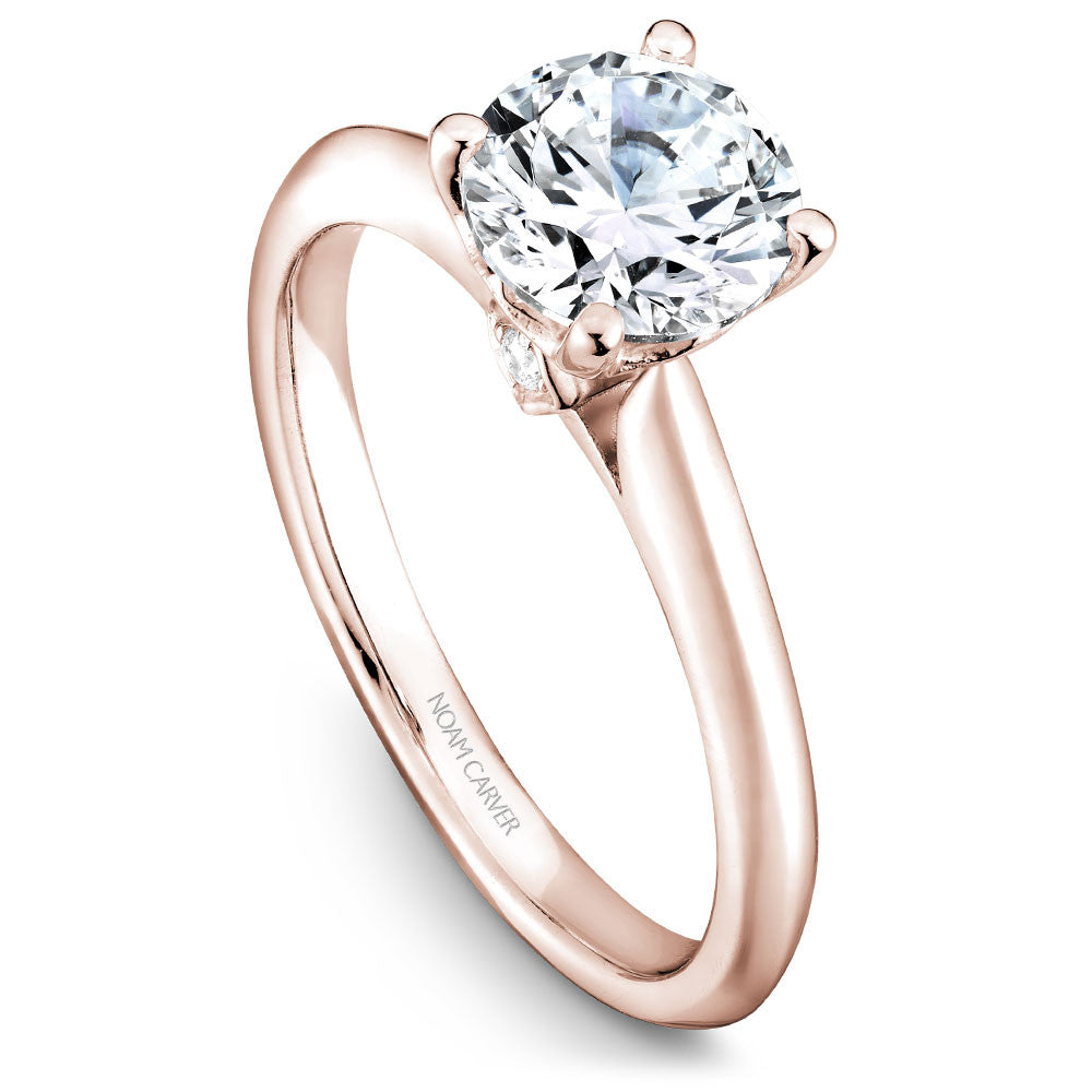 Noam Carver Solitaire with Diamond Detail Engagement Ring B143-01A