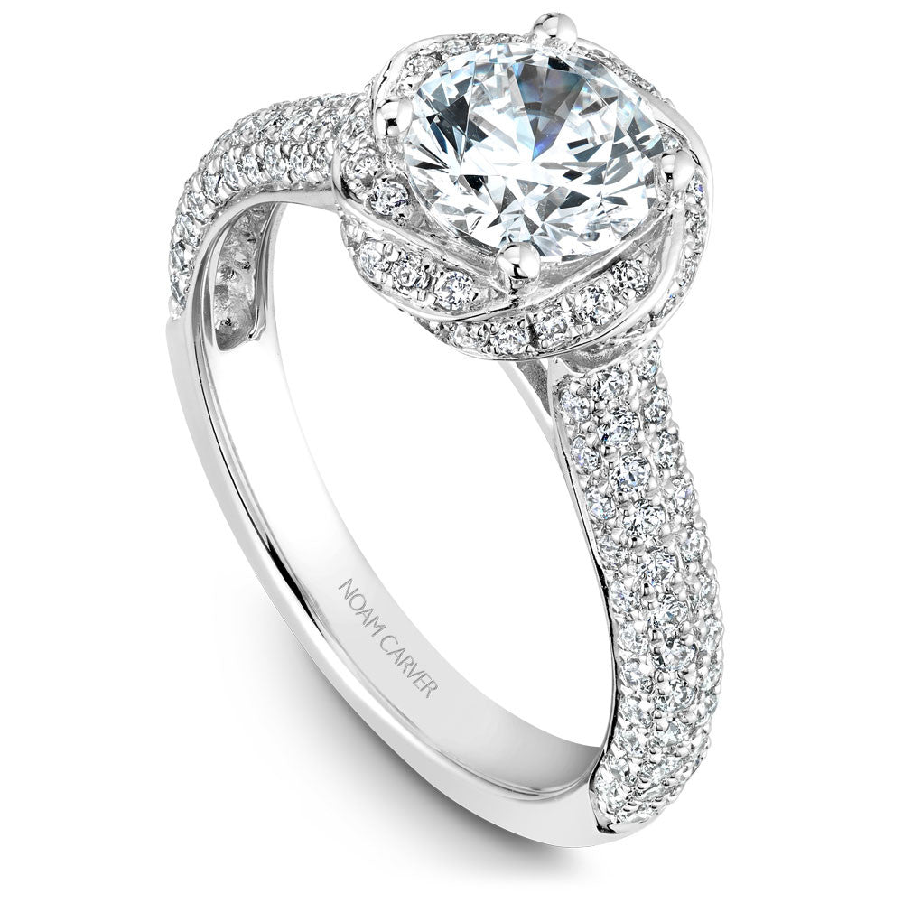 Noam Carver Twisted Halo Top Diamond Rollover Engagement Ring B164-01A