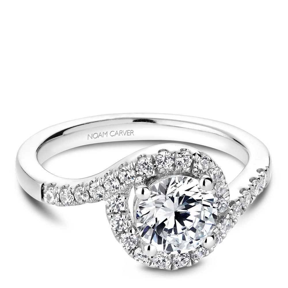 Noam Carver Curved Halo Diamond Engagement Ring B186-01A