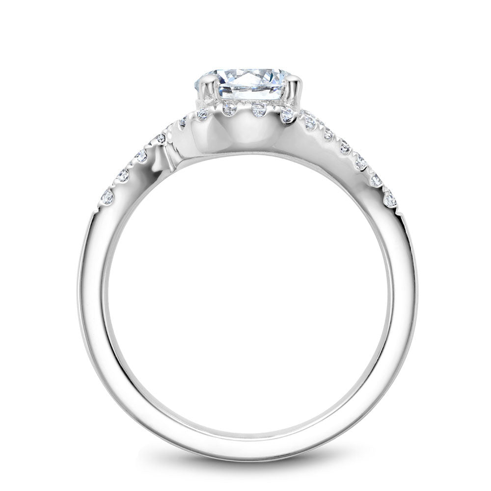 Noam Carver Curved Halo Diamond Engagement Ring B186-01A