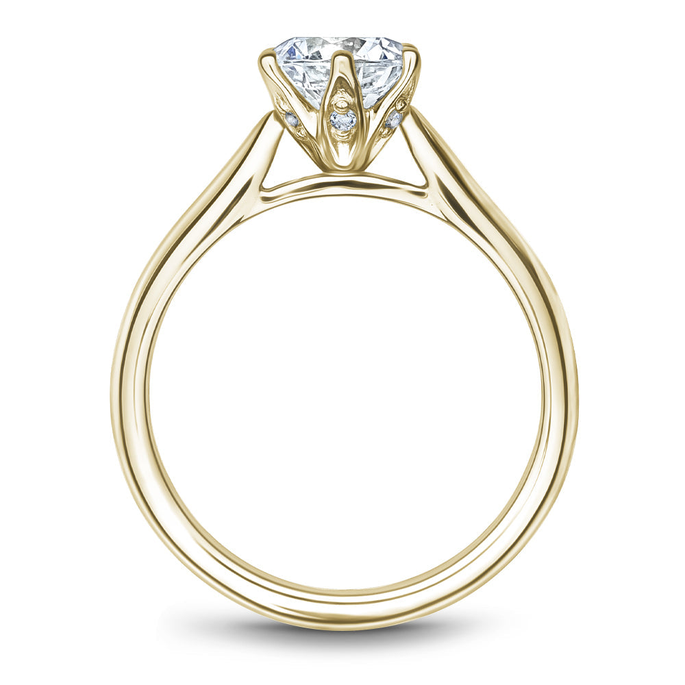 Noam Carver Classic Solitaire Engagement Ring with Diamond Detail Setting B200-01A