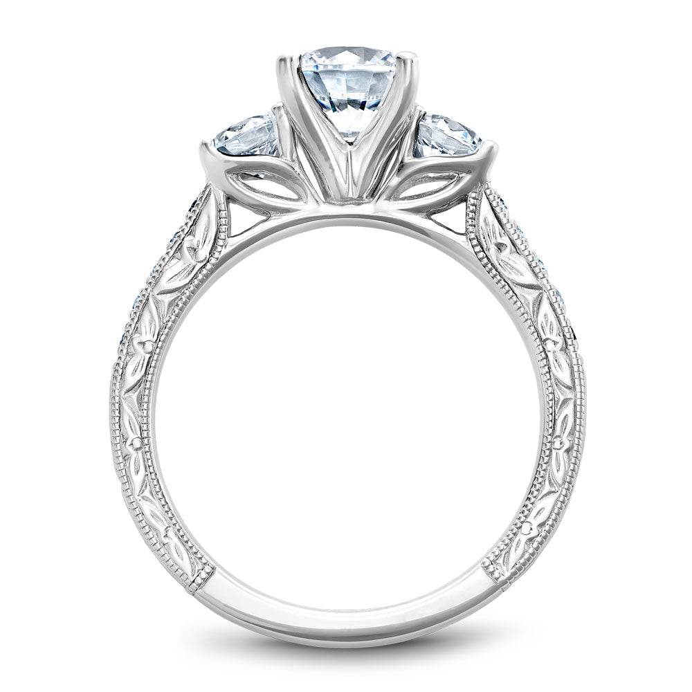 Noam Carver Hand Engraved Three Stone Diamond Engagement Ring B206-01A