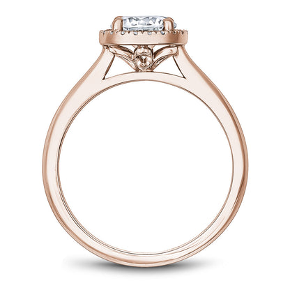Noam Carver Petite Diamond Halo Solitaire Engagement Ring B260-01A