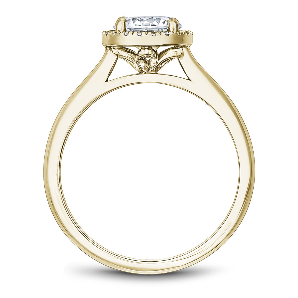 Noam Carver Petite Diamond Halo Solitaire Engagement Ring B260-01A