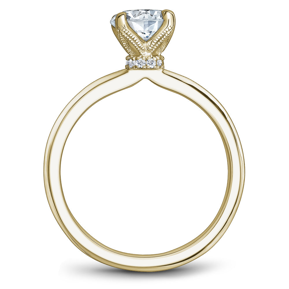 Noam Carver Solitaire Engagement Ring with Diamond Collar Detail B342-01A