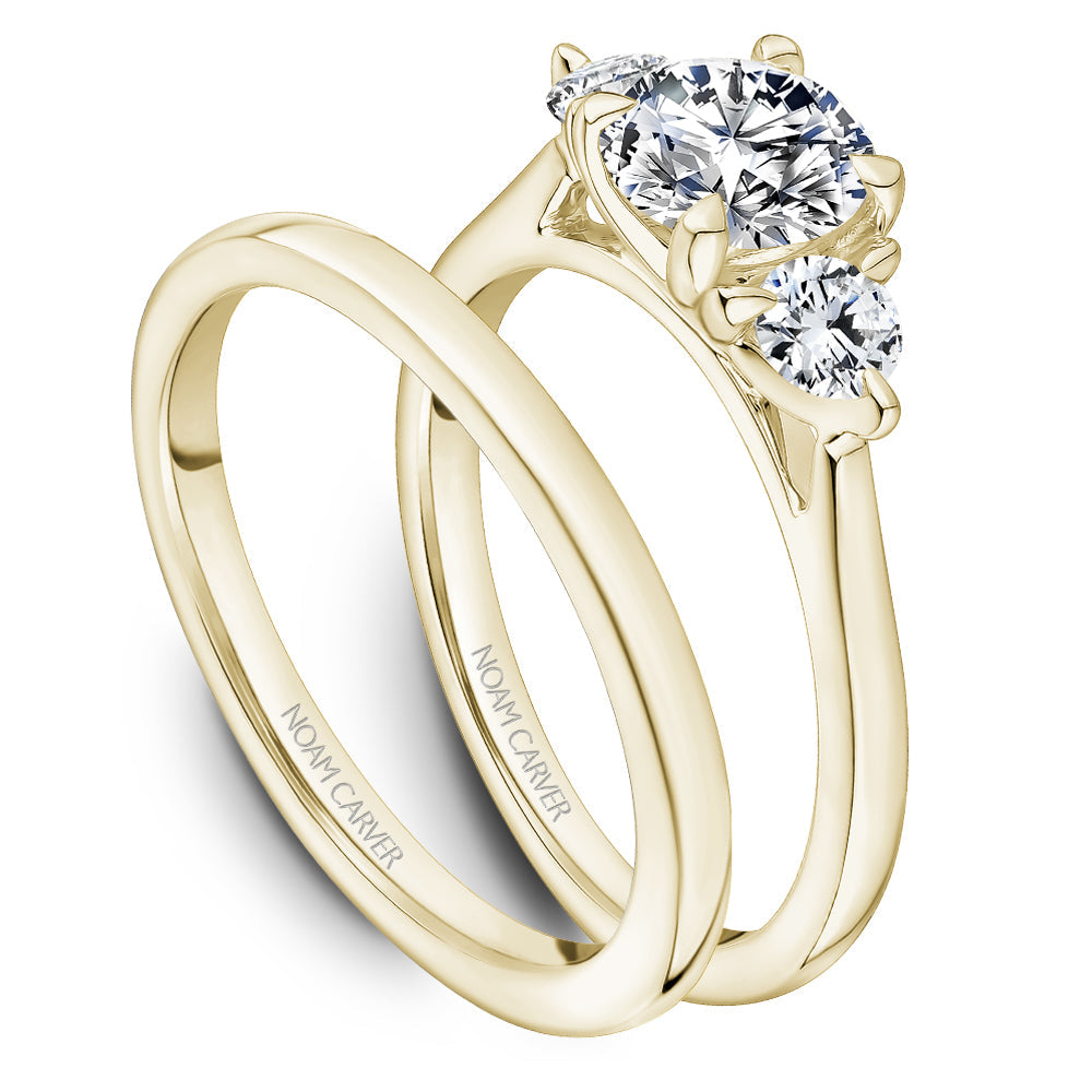 Noam Carver Three Stone Solitaire Engagement Ring B373-01A