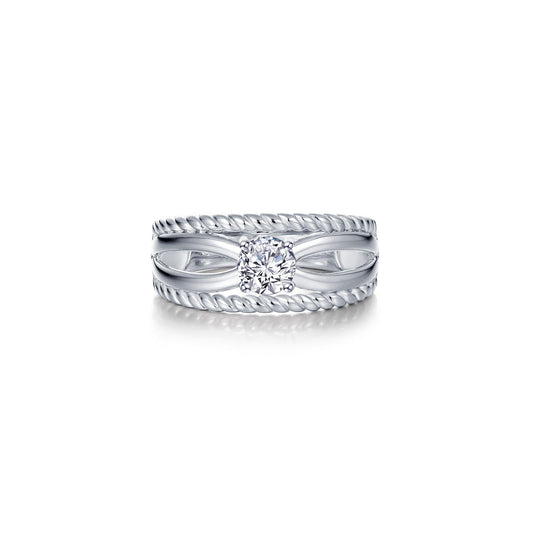 Criss-Cross Solitaire Ring