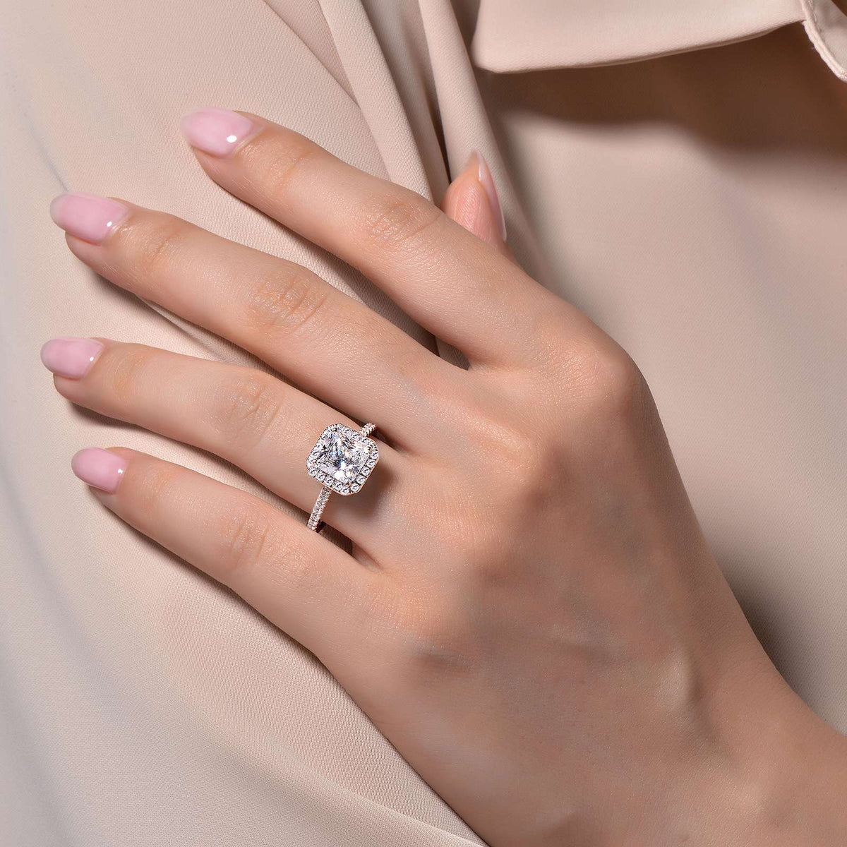 2.34 CTW Halo Engagement Ring