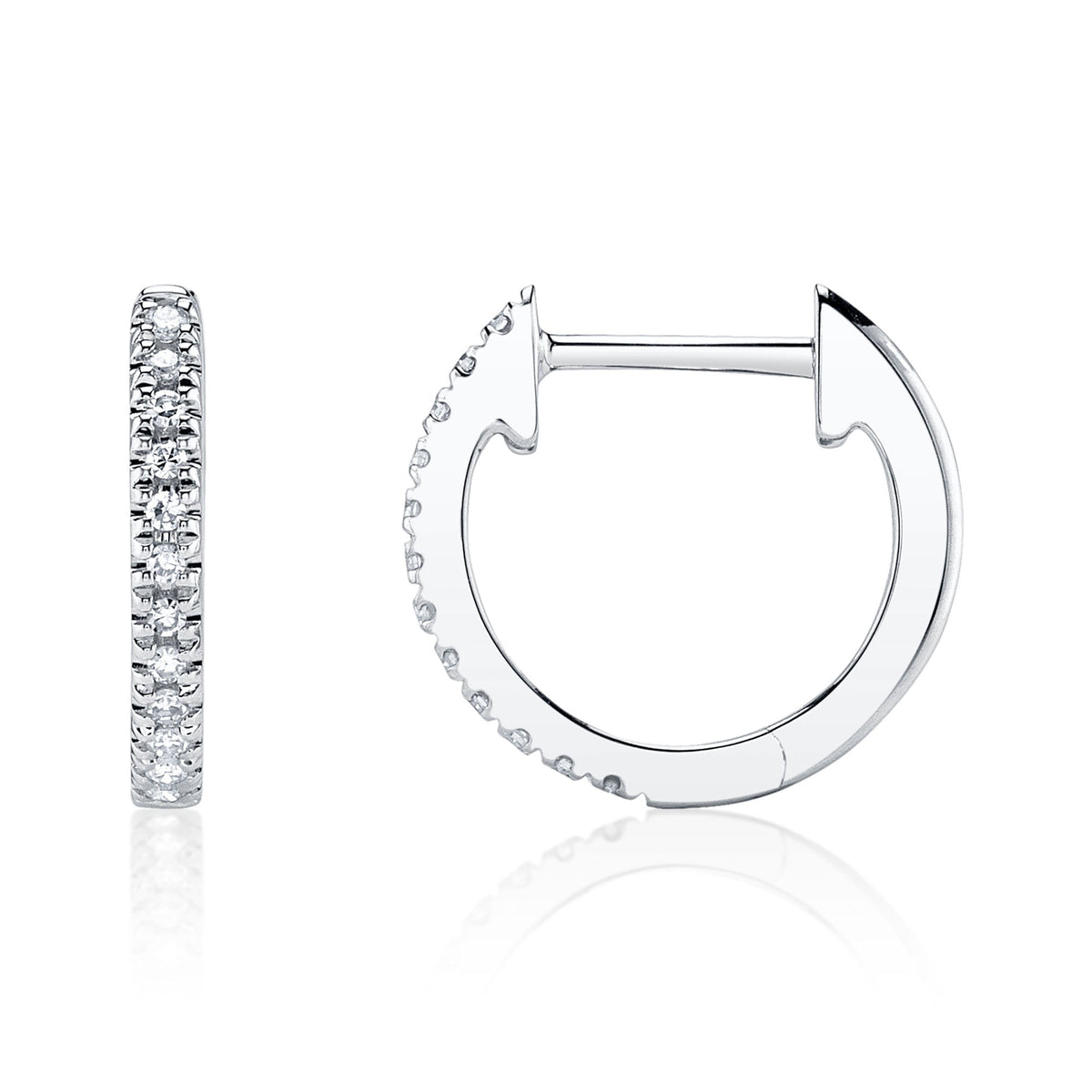 0.07CT 14K W/G DIAMOND HUGGIE EARRING