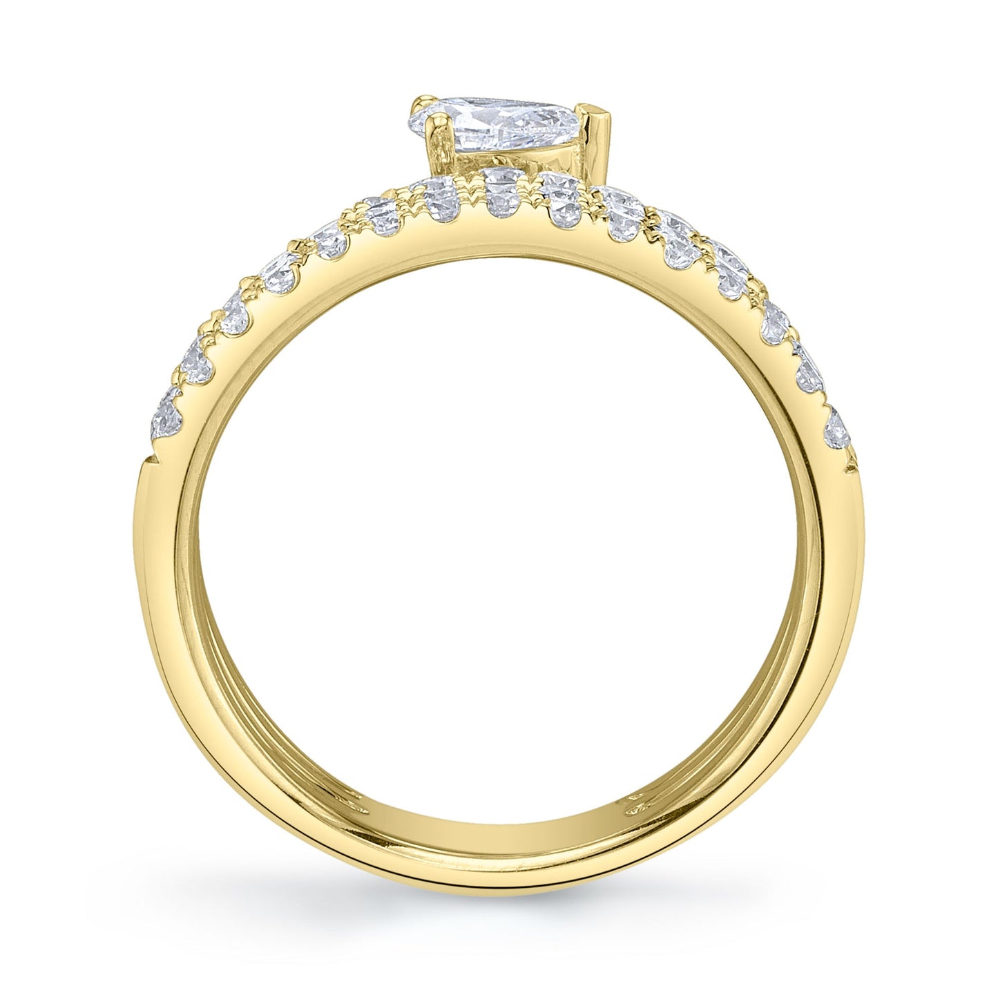 1.28CT 14K Y/G DIAMOND PEAR RING