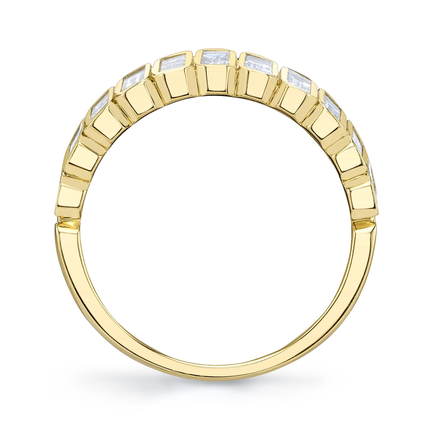 0.78CT 14K Y/G DIAMOND BAGUETTE BEZEL BAND