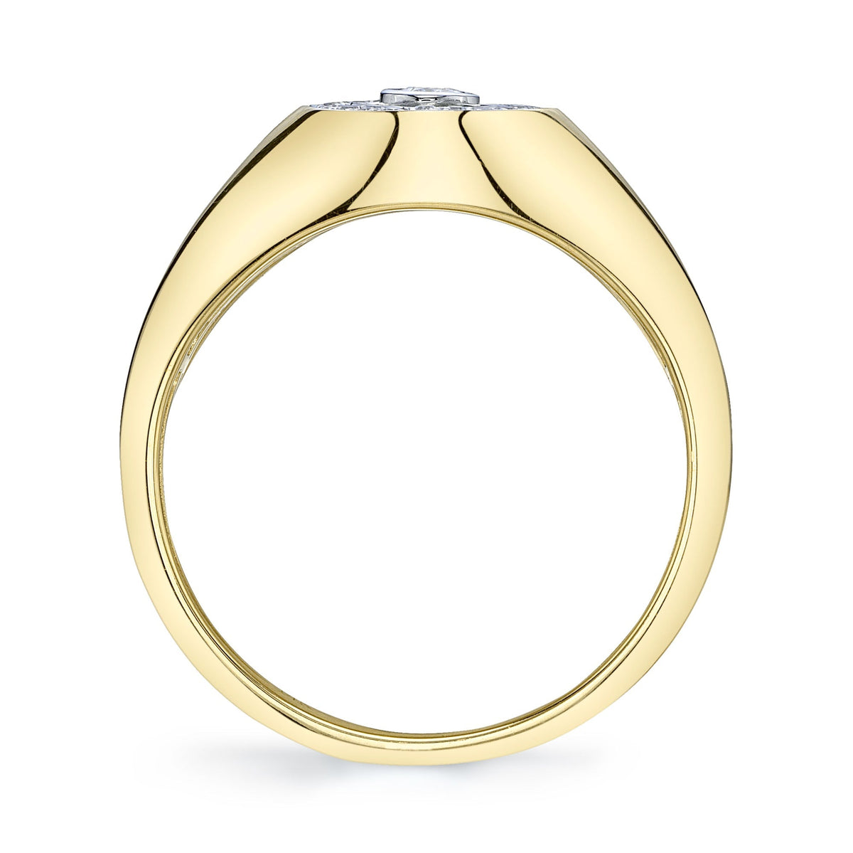 0.17CT 14K Y/G DIAMOND OVAL BEZEL SIGNET RING
