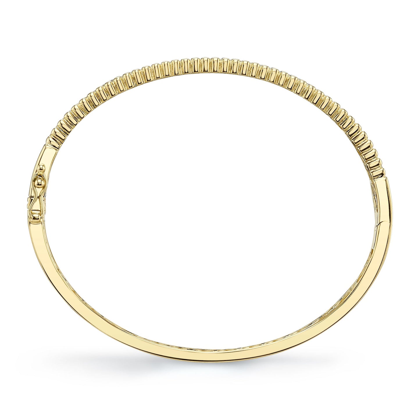 1.07CT 14K Y/G DIAMOND RIBBED BANGLE