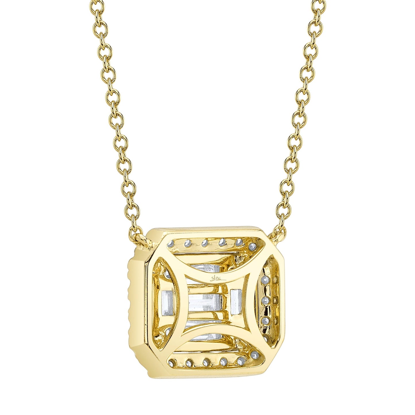 0.41CT 14K Y/G DIAMOND BAGUETTE NECKLACE