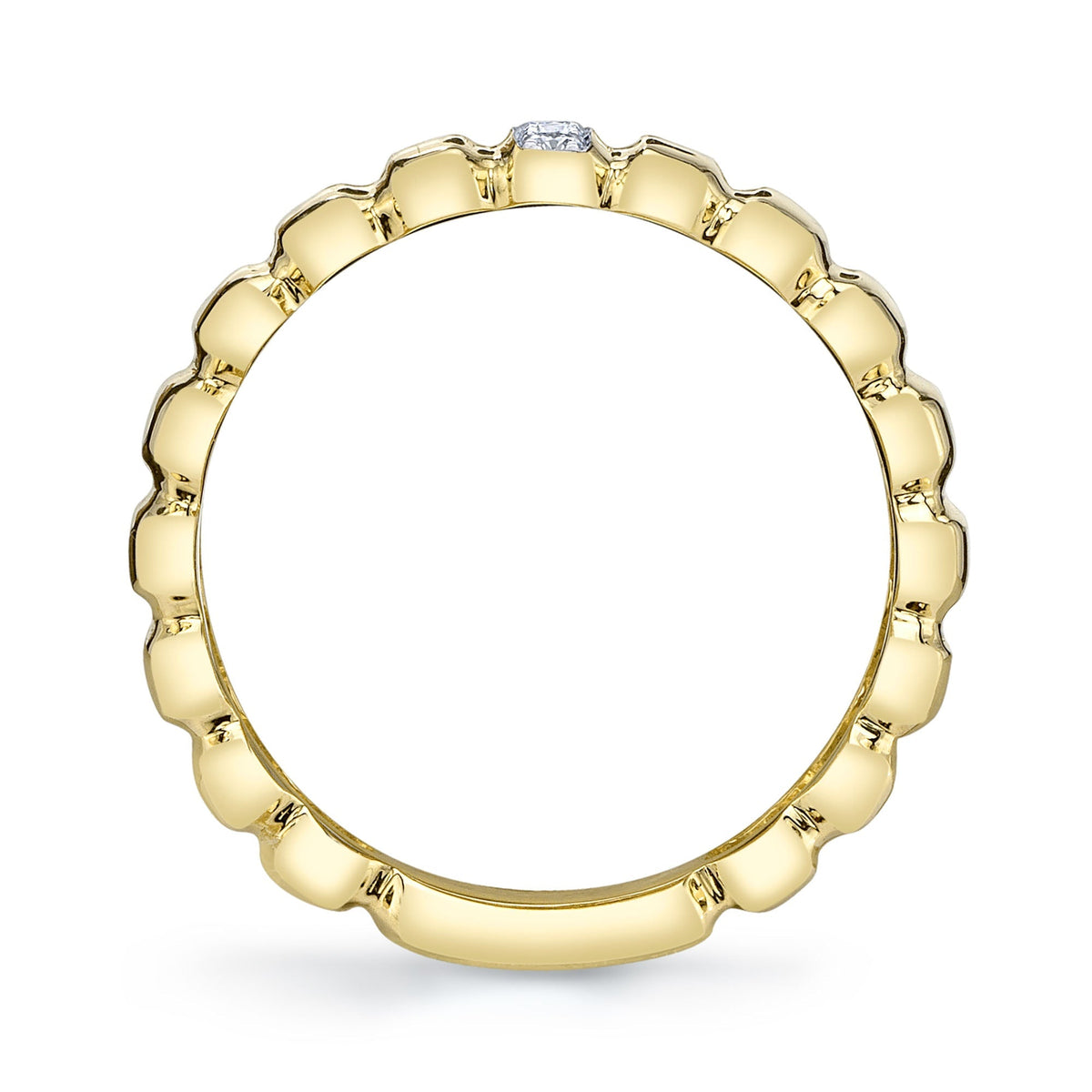 0.07CT 14K Y/G DIAMOND RIBBED RING
