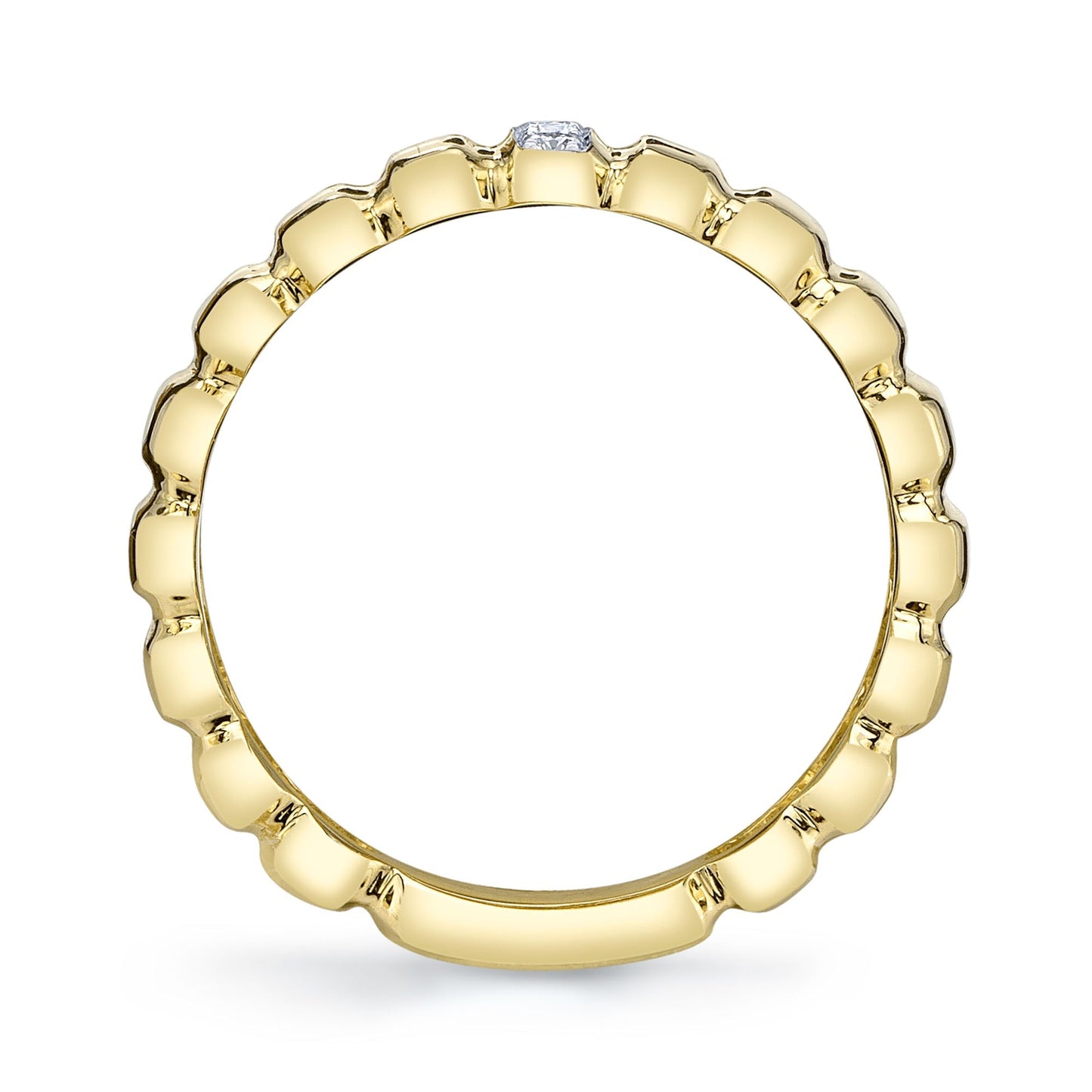 0.07CT 14K Y/G DIAMOND RIBBED RING