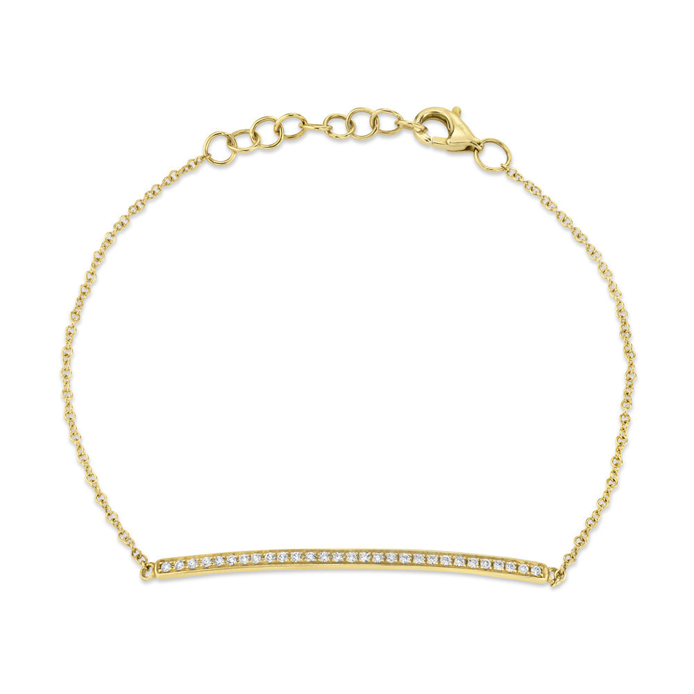 0.17CT 14K Y/G DIAMOND BAR BRACELET