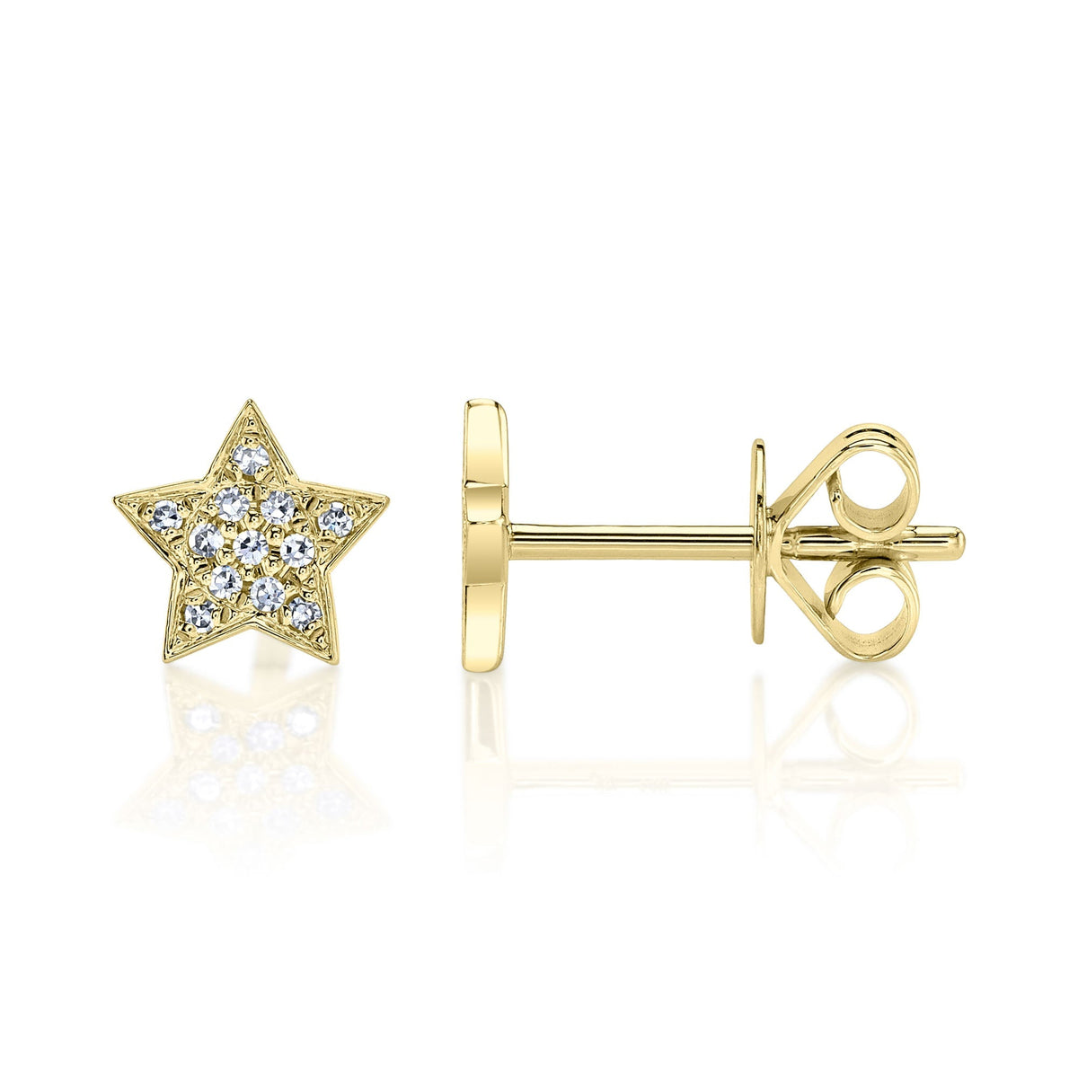 0.07CT 14K Y/G DIAMOND STAR STUD EARRING