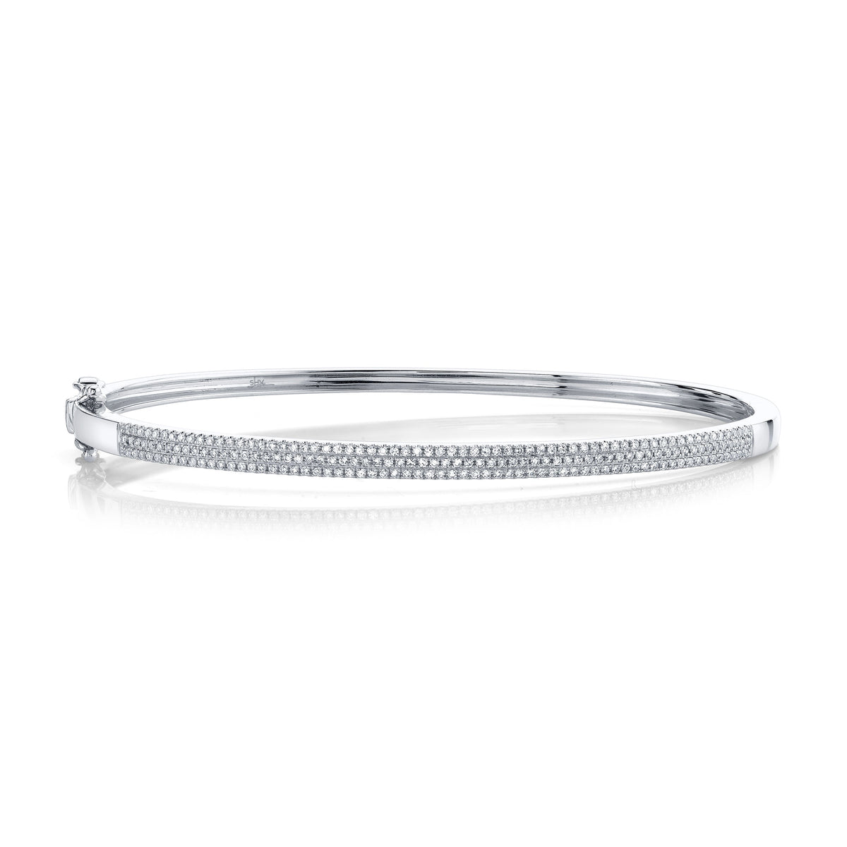 0.52CT 14K W/G DIAMOND PAVE BANGLE