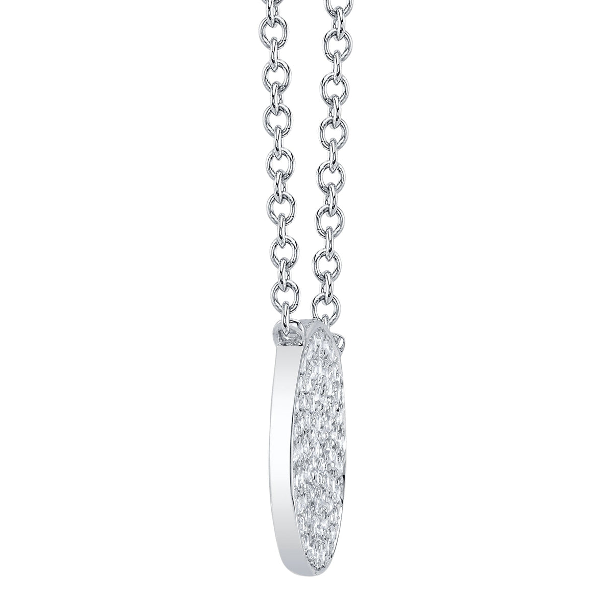 0.15CT 14K W/G DIAMOND PAVE CIRCLE NECKLACE
