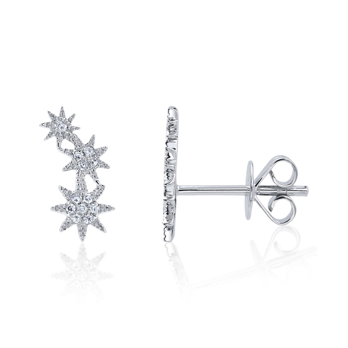 0.06CT 14K W/G DIAMOND STAR STUD EARRING