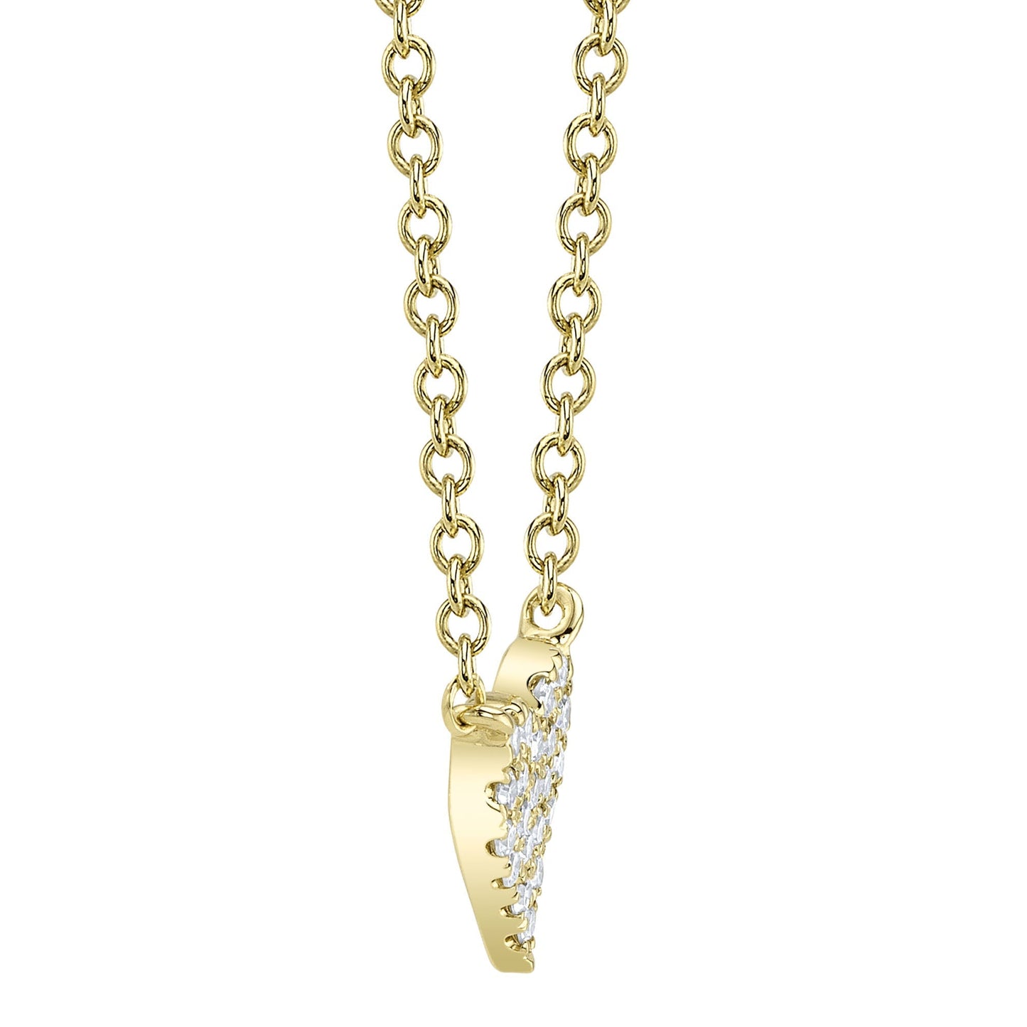 0.05CT 14K Y/G DIAMOND PAVE HEART NECKLACE