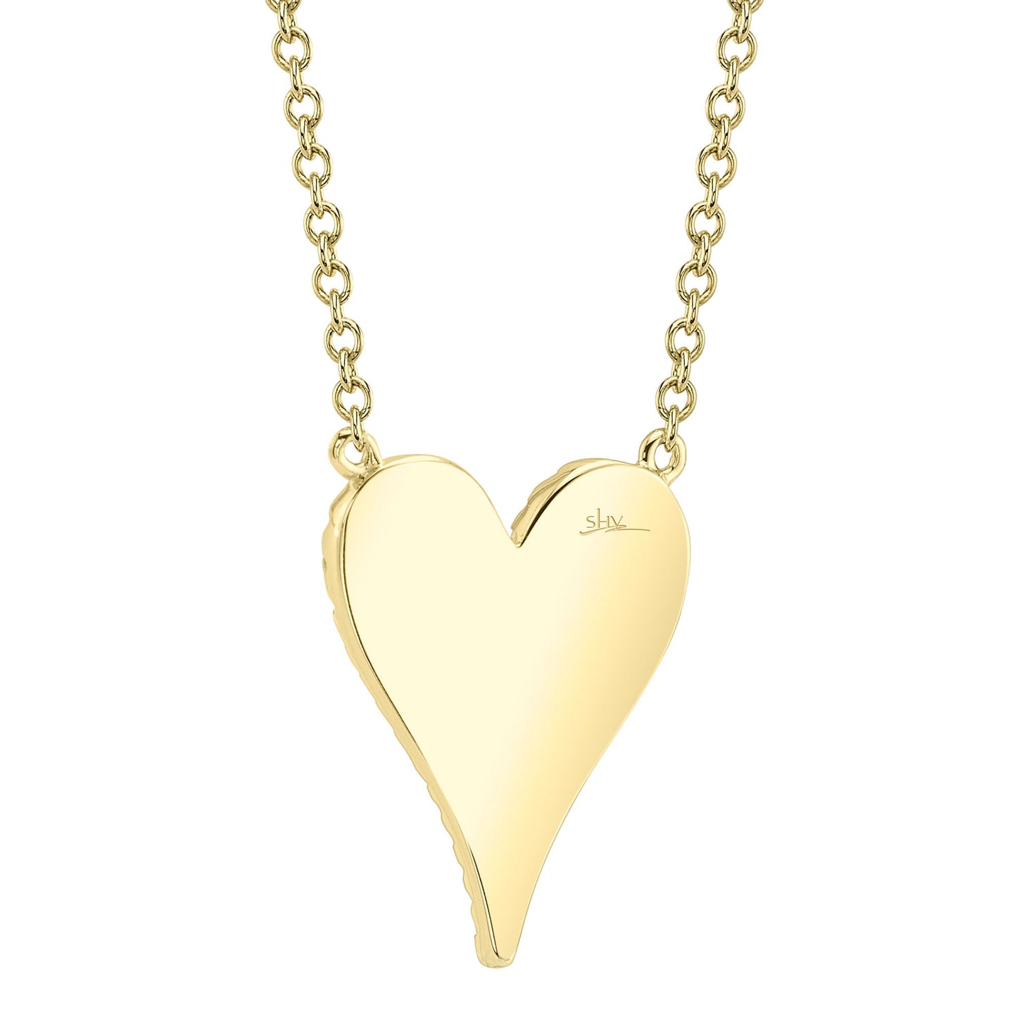 0.11CT 14K Y/G DIAMOND PAVE HEART NECKLACE