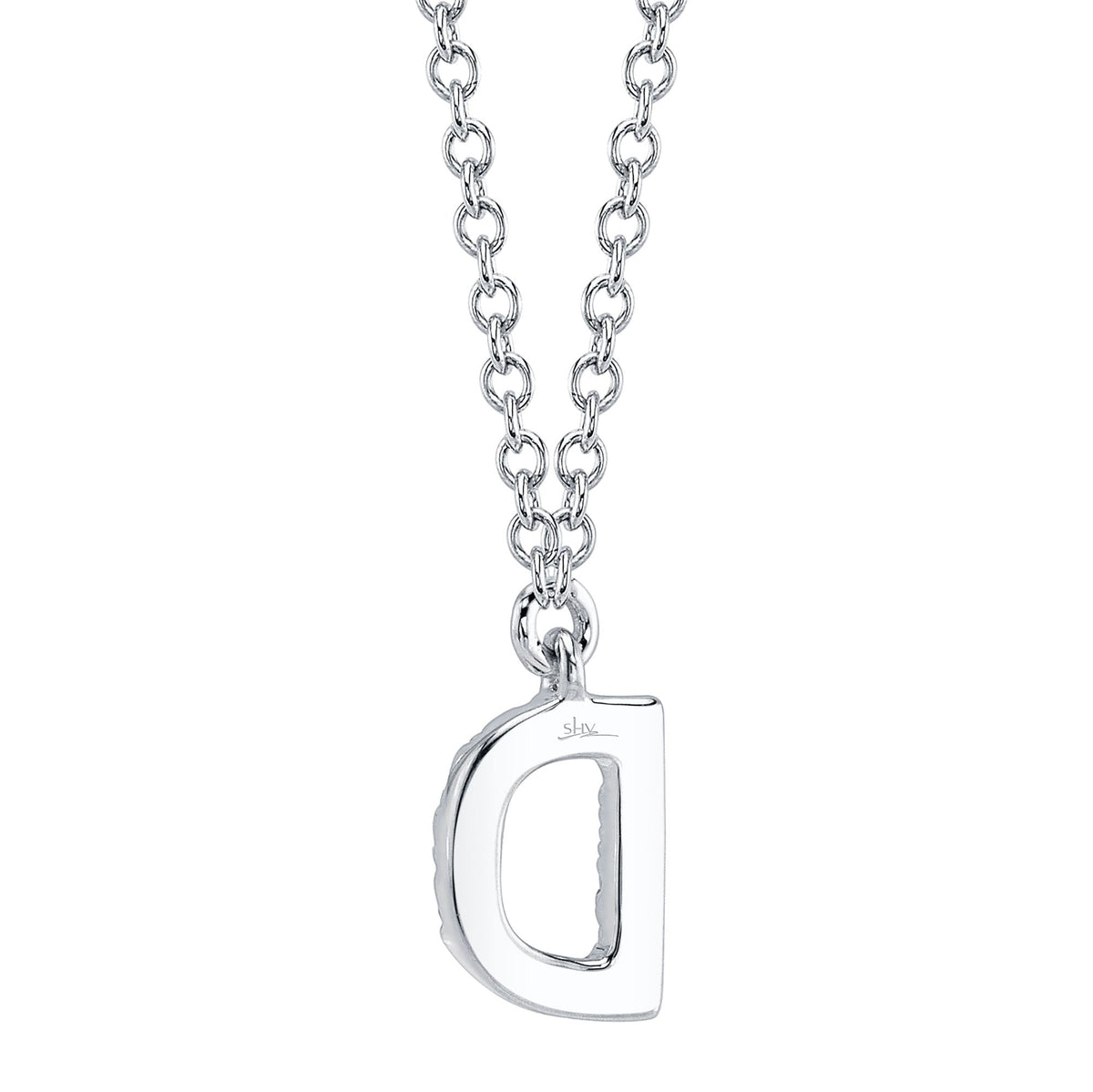 0.05CT 14K W/G DIAMOND NECKLACE - INITIAL D