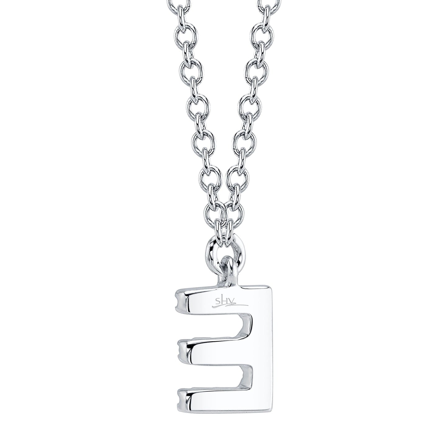 0.04CT 14K W/G DIAMOND NECKLACE - INITIAL E