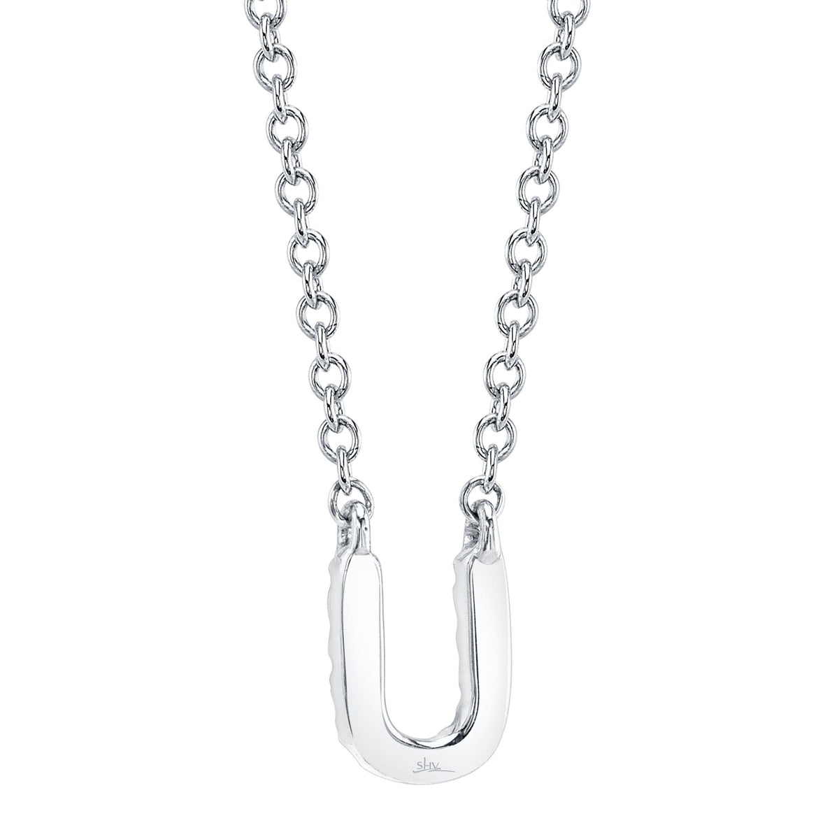 0.04CT 14K W/G DIAMOND NECKLACE - INITIAL U
