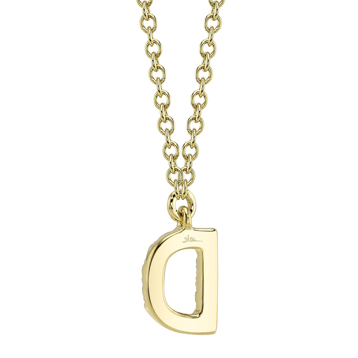 0.05CT 14K Y/G DIAMOND NECKLACE - INITIAL D