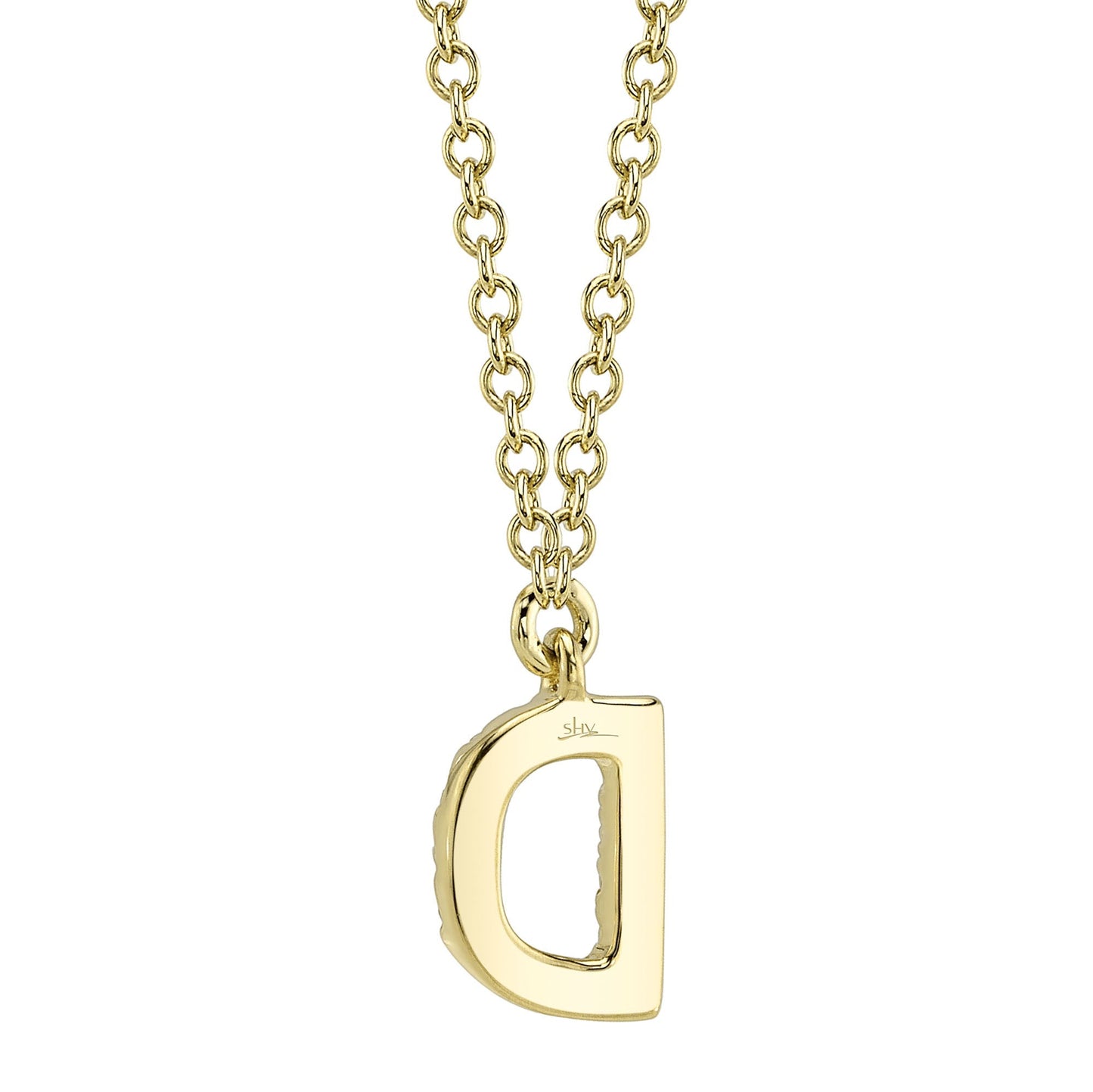 0.05CT 14K Y/G DIAMOND NECKLACE - INITIAL D