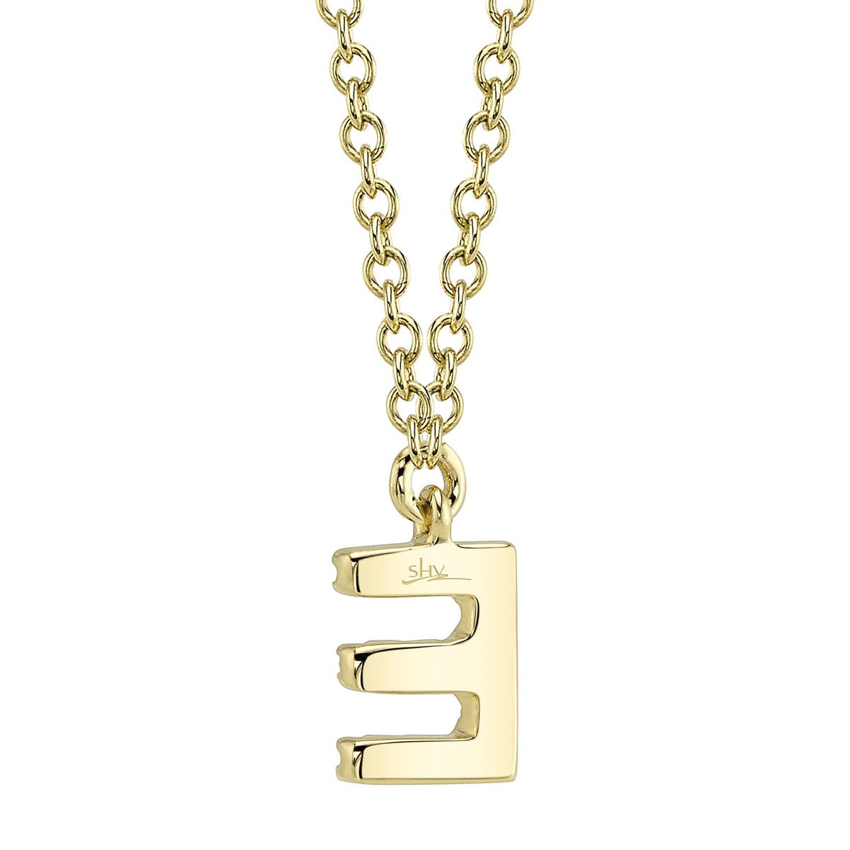 0.04CT 14K Y/G DIAMOND NECKLACE - INITIAL E