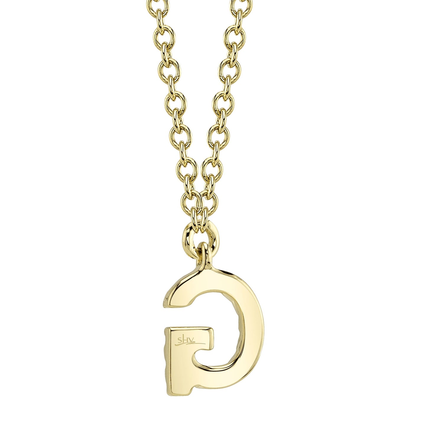 0.05CT 14K Y/G DIAMOND NECKLACE - INITIAL G